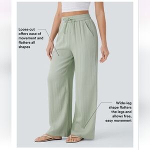 HALARA Light Sage Wide-Leg Lounge Pants